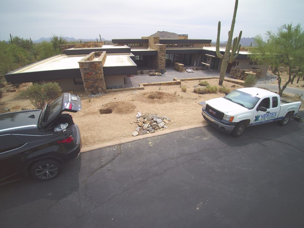 A home in Arizona with new soffit and fascia installed by Vertex Metal Roofing.