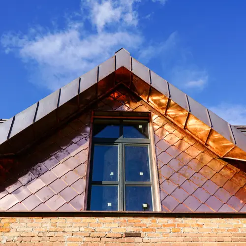copper metal roof.