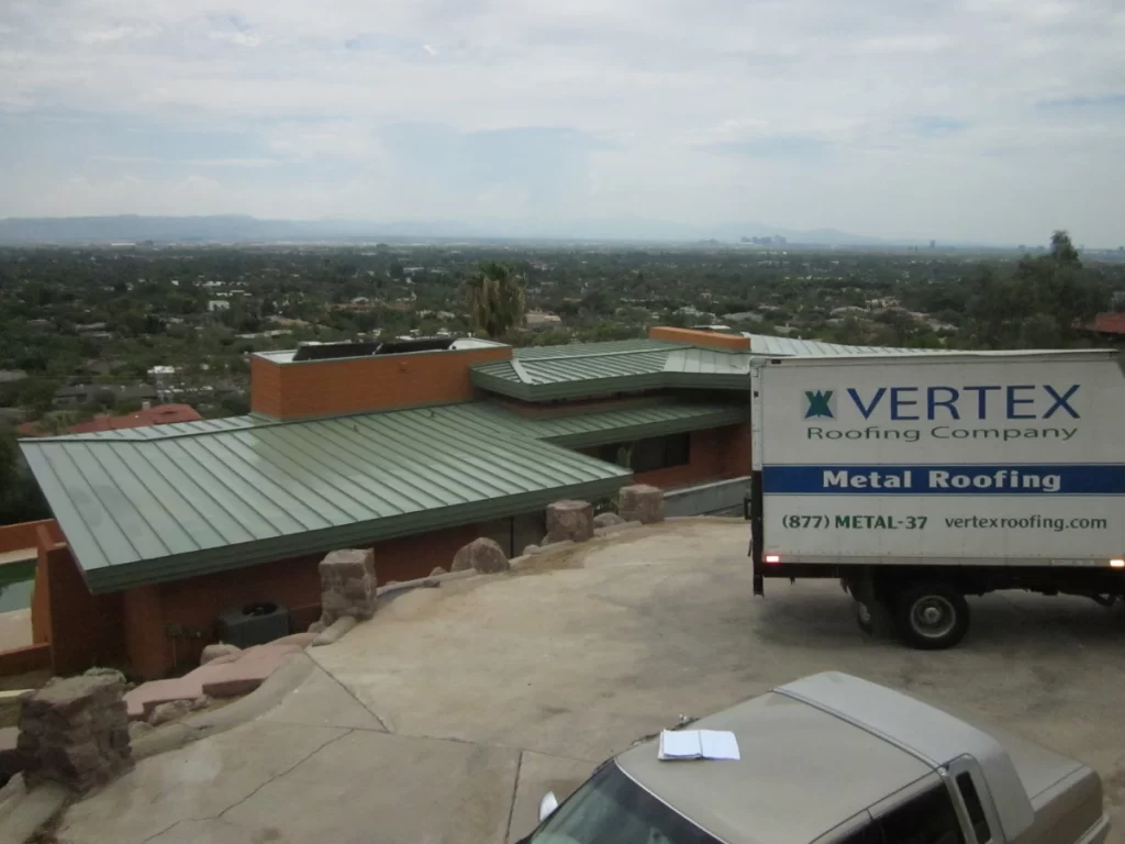 Vertex Truck at a Roofing Project