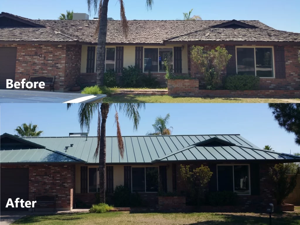 Before and After Metal Roofing